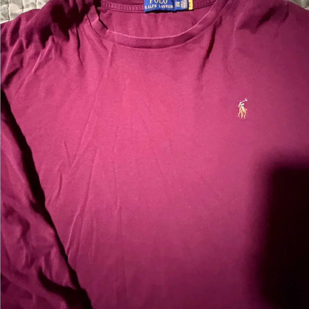 Polo Ralph‎ Lauren maroon burgundy long sleeve t shirt size 2XB